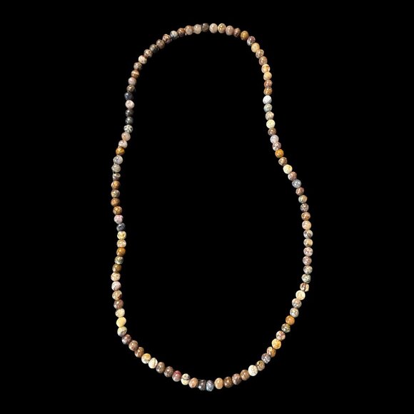 Bracelet Necklace small beaded gemstone agate Picasso Jasper 6MM gem jewelry NEW - Picture 2 of 9